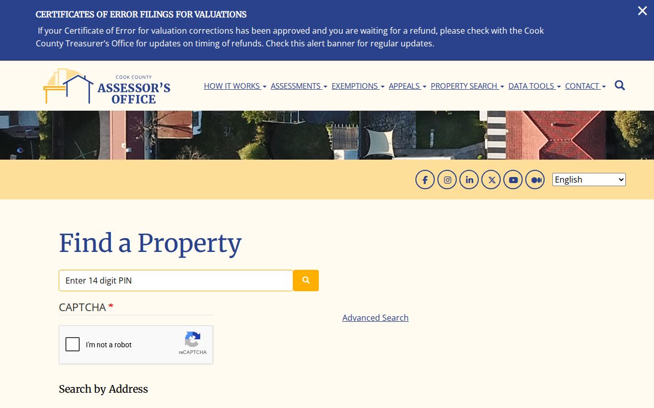 Cook County Assessor address search for Palatine resident records