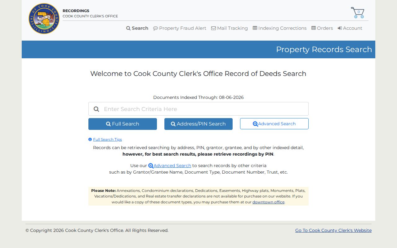 Palatine resident lookup in Cook County recordings search